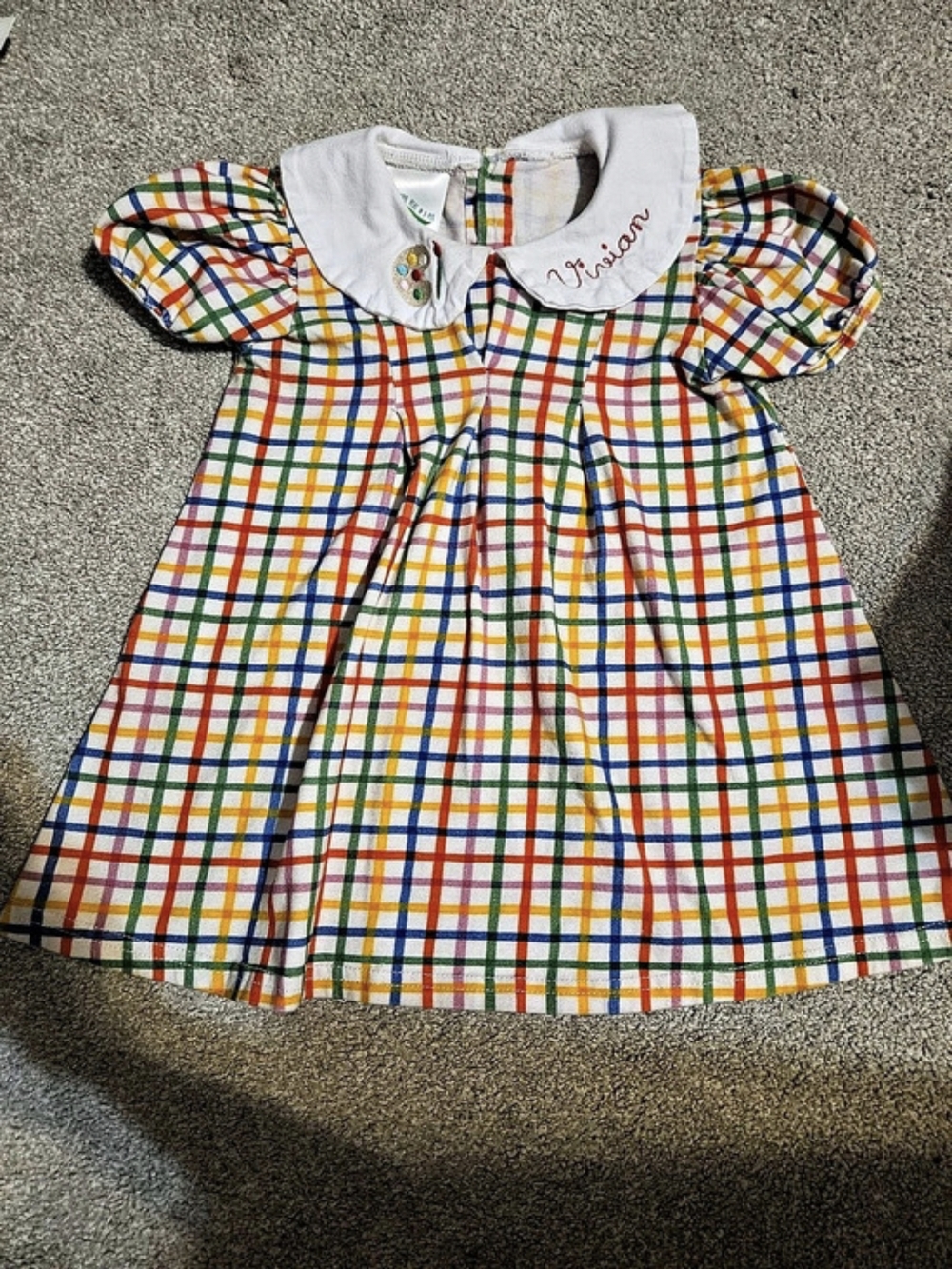 "Vivian" Kids Plaid Collared Dress